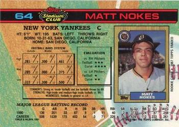 Matt Nokes  baseball card collectible - Main Image 2