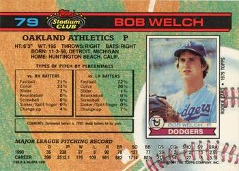 Bob Welch  baseball card collectible - Main Image 2