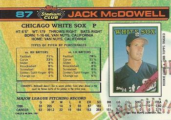 Jack McDowell  baseball card collectible - Main Image 2