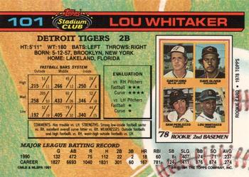 Lou Whitaker  baseball card collectible - Main Image 2