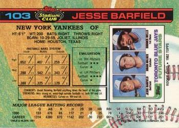 Jesse Barfield  baseball card collectible - Main Image 2