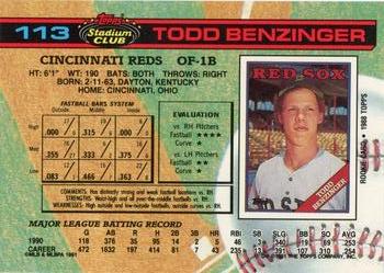 Todd Benzinger  baseball card collectible - Main Image 2