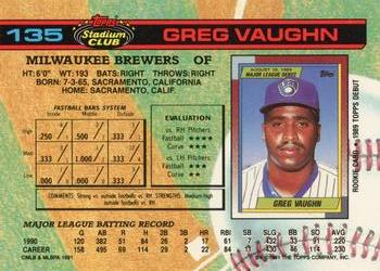 Greg Vaughn  baseball card collectible - Main Image 2