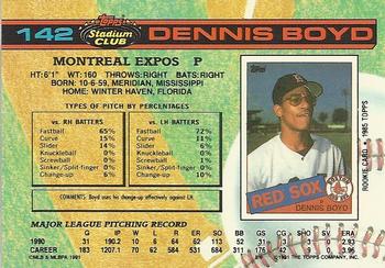 Dennis Boyd  baseball card collectible - Main Image 2