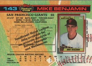 Mike Benjamin  baseball card collectible - Main Image 2