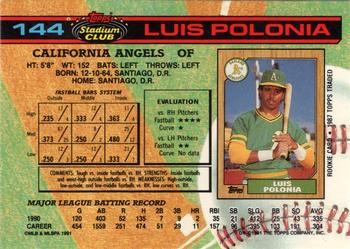 Luis Polonia  baseball card collectible - Main Image 2
