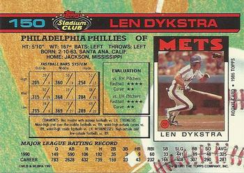 Len Dykstra  baseball card collectible - Main Image 2