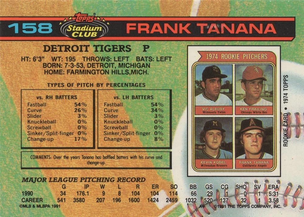 Frank Tanana  baseball card collectible - Main Image 2