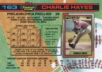 Charlie Hayes  baseball card collectible - Main Image 2