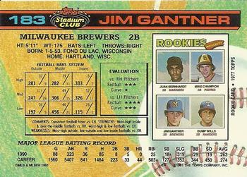 Jim Gantner  baseball card collectible - Main Image 2
