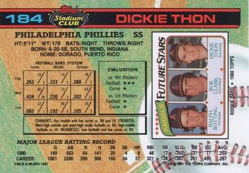 Dickie Thon  baseball card collectible - Main Image 2