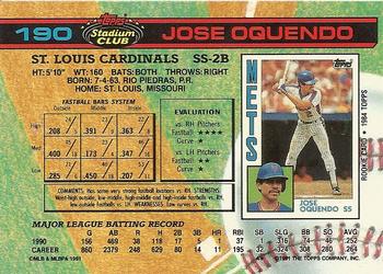 Jose Oquendo  baseball card collectible - Main Image 2