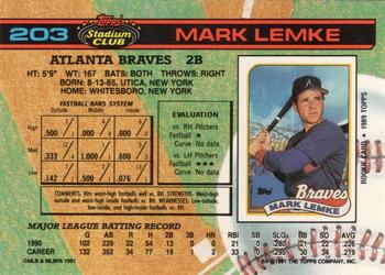 Mark Lemke  baseball card collectible - Main Image 2