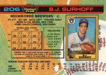 B.J. Surhoff  baseball card collectible - Main Image 2