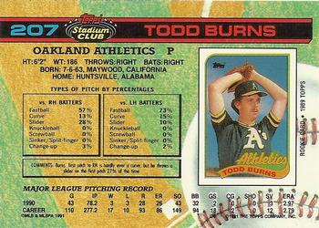 Todd Burns  baseball card collectible - Main Image 2