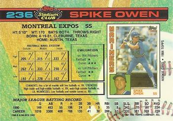 Spike Owen  baseball card collectible - Main Image 2
