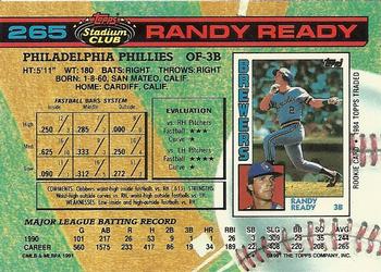 Randy Ready  baseball card collectible - Main Image 2