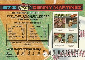 Denny Martinez  baseball card collectible - Main Image 2