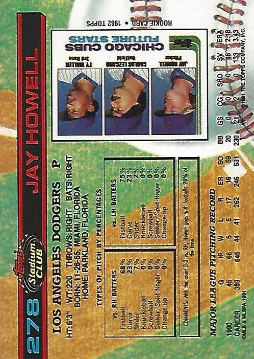 Jay Howell  baseball card collectible - Main Image 2