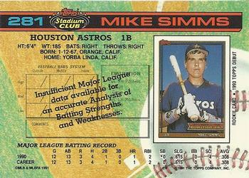 Mike Simms  baseball card collectible - Main Image 2