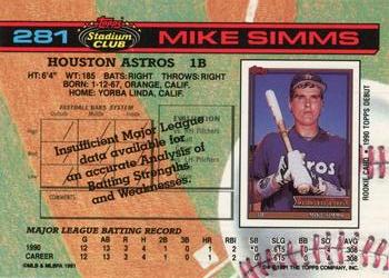 Mike Simms  baseball card collectible - Main Image 2