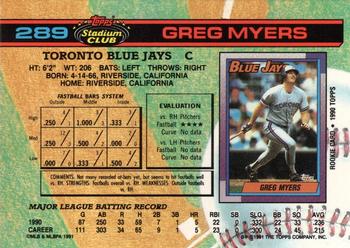 Greg Myers  baseball card collectible - Main Image 2