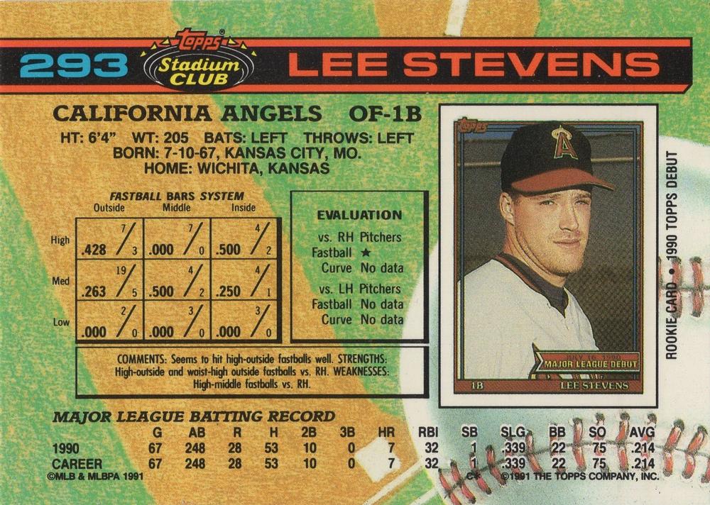 Lee Stevens  baseball card collectible - Main Image 2