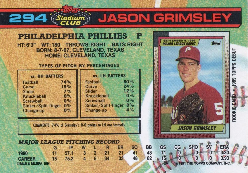 Jason Grimsley  baseball card collectible - Main Image 2
