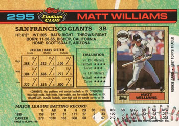 Matt Williams  baseball card collectible - Main Image 2