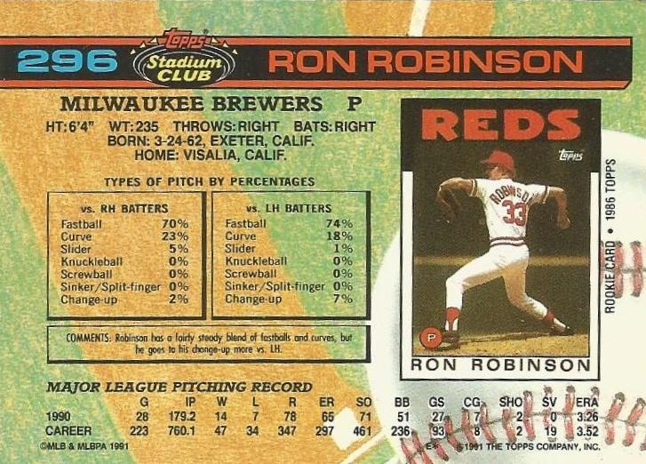 Ron Robinson  baseball card collectible - Main Image 2