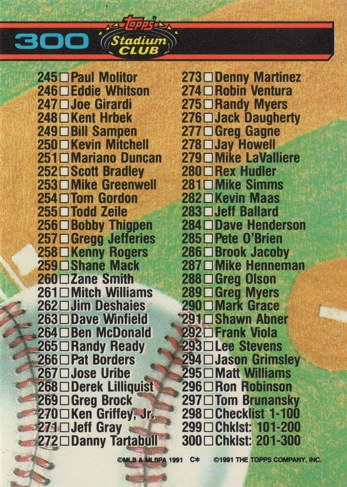 Checklist: 201-300  baseball card collectible - Main Image 2