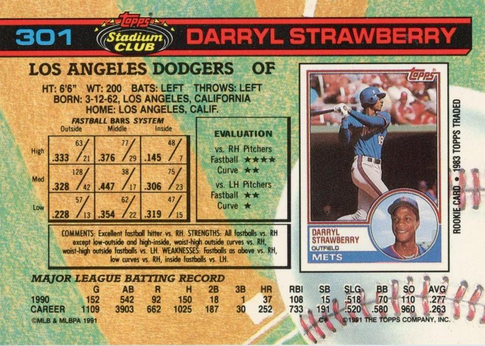 Darryl Strawberry  baseball card collectible - Main Image 2