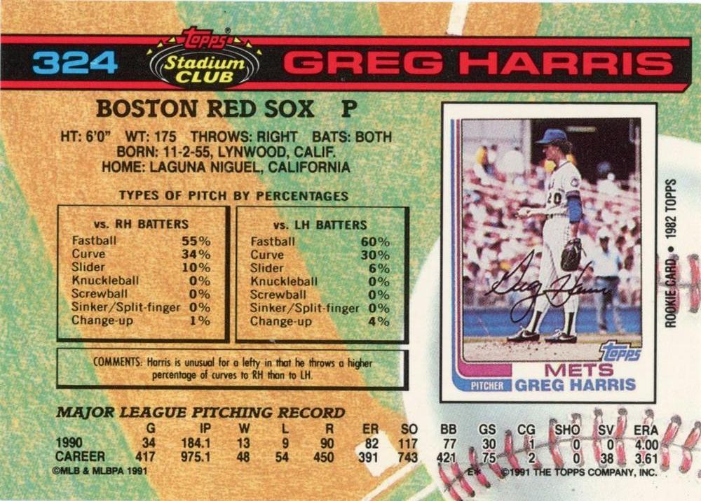 Greg Harris  baseball card collectible - Main Image 2