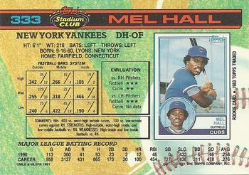 Mel Hall  baseball card collectible - Main Image 2