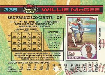 Willie McGee  baseball card collectible - Main Image 2