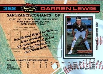 Darren Lewis  baseball card collectible - Main Image 2