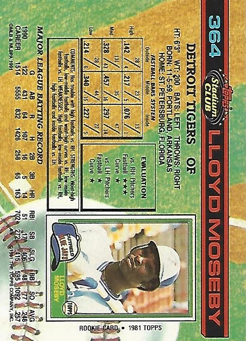Lloyd Moseby  baseball card collectible - Main Image 2