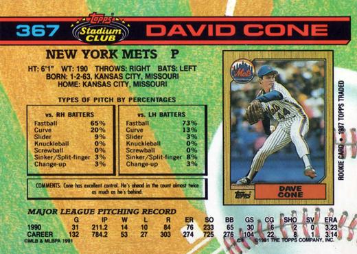 David Cone  baseball card collectible - Main Image 2
