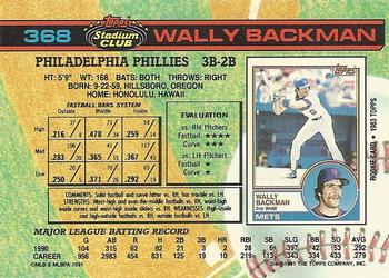 Wally Backman  baseball card collectible - Main Image 2