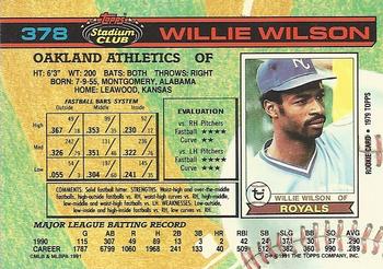 Willie Wilson  baseball card collectible - Main Image 2