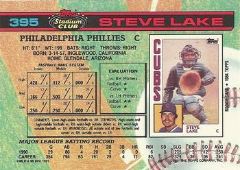 Steve Lake  baseball card collectible - Main Image 2
