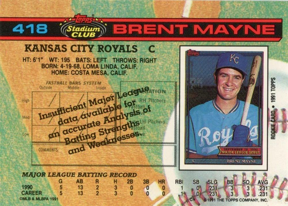Brent Mayne  baseball card collectible - Main Image 2