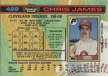 Chris James  baseball card collectible - Main Image 2