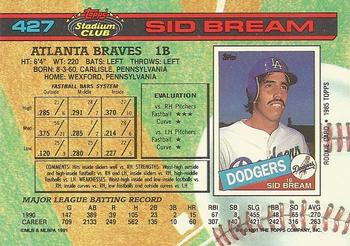 Sid Bream  baseball card collectible - Main Image 2