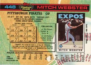 Mitch Webster  baseball card collectible - Main Image 2