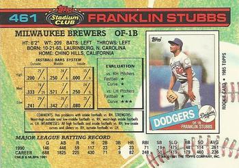 Franklin Stubbs  baseball card collectible - Main Image 2