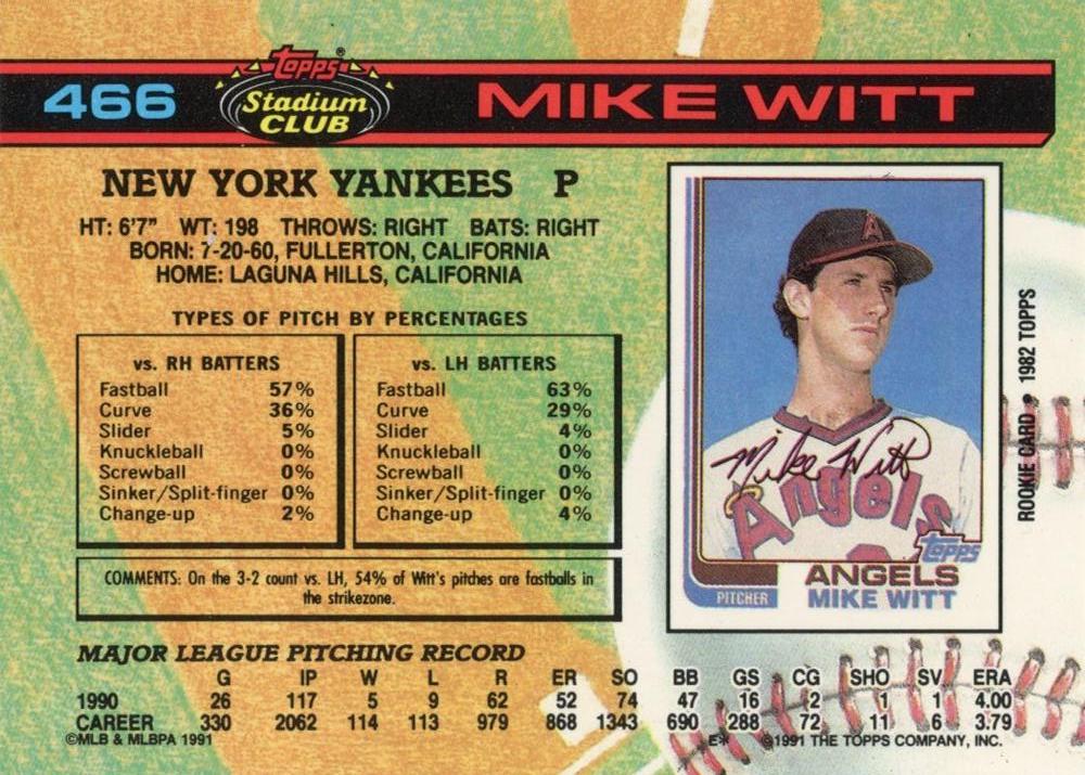 Mike Witt  baseball card collectible - Main Image 2
