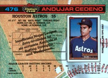 Andujar Cedeno  baseball card collectible - Main Image 2