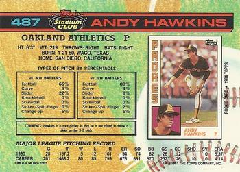 Andy Hawkins  baseball card collectible - Main Image 2