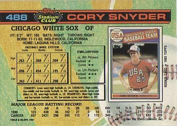 Cory Snyder  baseball card collectible - Main Image 2